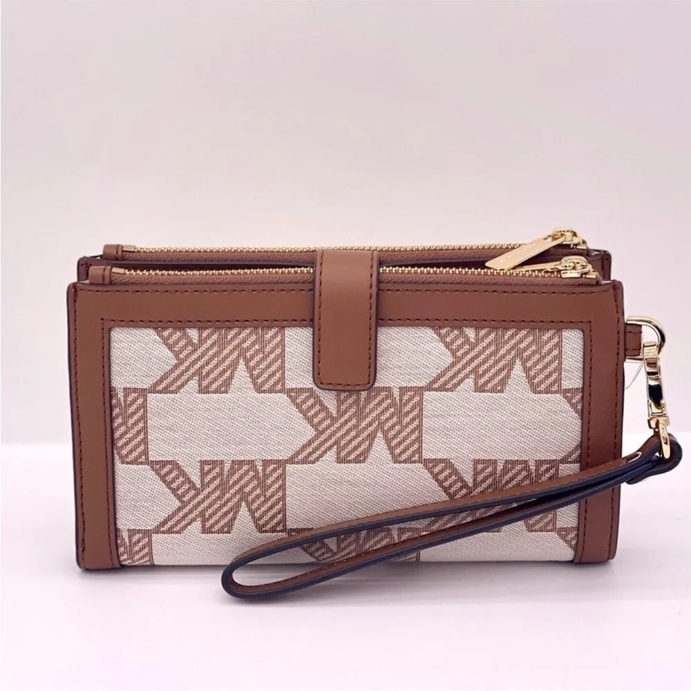 Michael Kors DoubleZip Wristlet Wallet Luggage